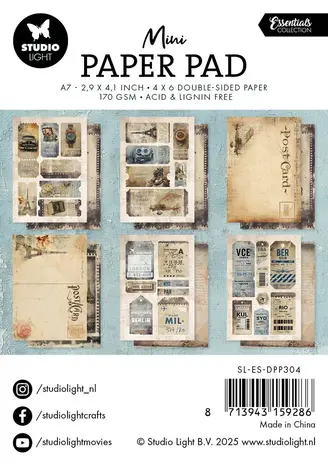 Studio Light Essentials Mini Paper Pad Explore the World (SL-ES-DPP304)