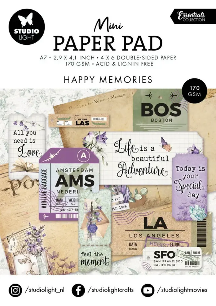 Studio Light Essentials Mini Paper Pad Happy Memories (SL-ES-DPP301) Studio Light Essentials Mini Paper Pad Happy Memories (SL-ES-DPP301)