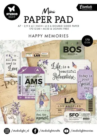 Studio Light Essentials Mini Paper Pad Happy Memories (SL-ES-DPP301) Studio Light Essentials Mini Paper Pad Happy Memories (SL-ES-DPP301)