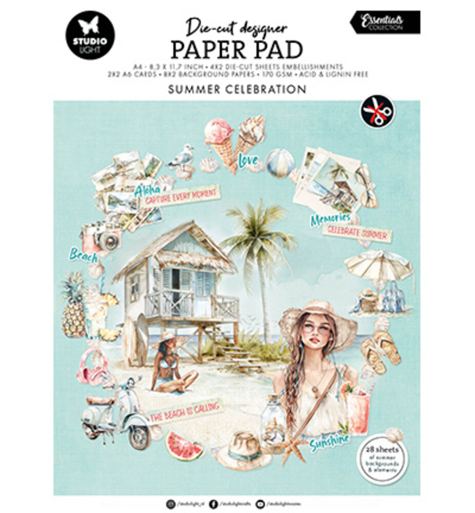 Studio Light Essentials Summer Celebration A4 Die-Cut Paper Pad (SL-ES-DCPP311) Studio Light Essentials Summer Celebration A4 Die-Cut Paper Pad (SL-ES-DCPP311)