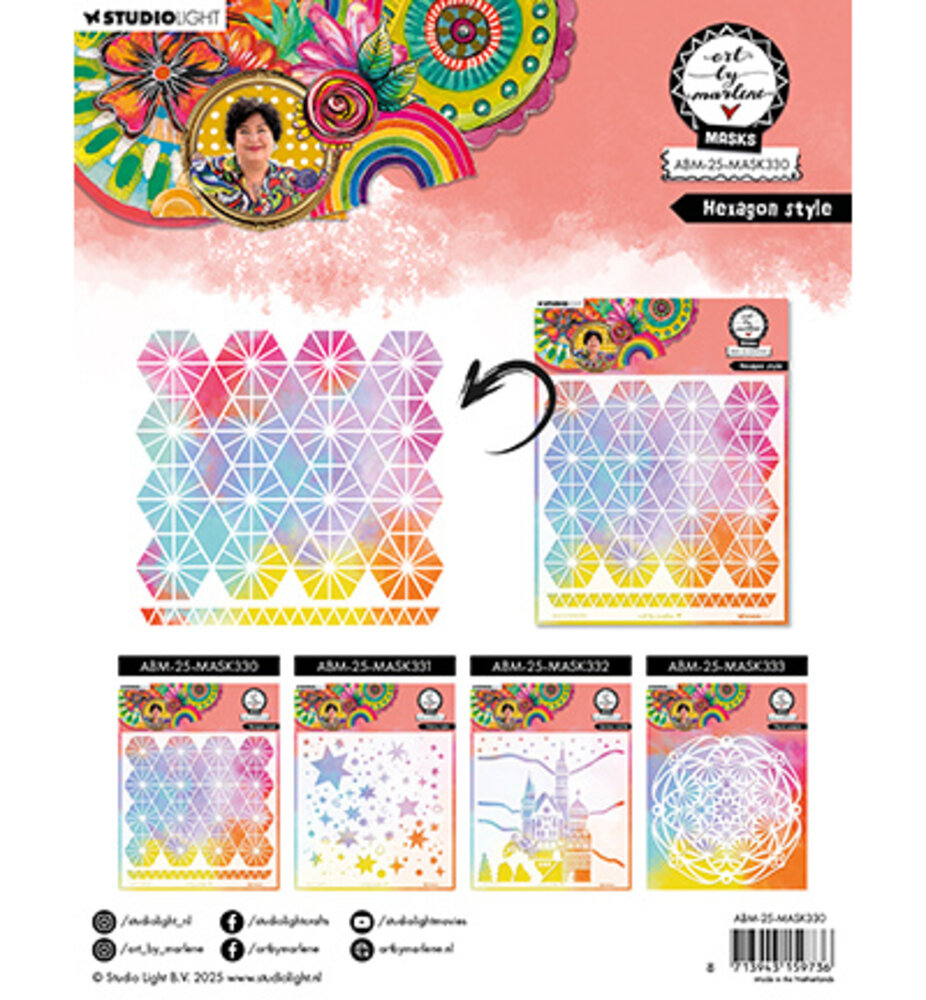 Studio Light Masking Stencil Hexagon Style (ABM-25-MASK330) Studio Light Masking Stencil Hexagon Style (ABM-25-MASK330)