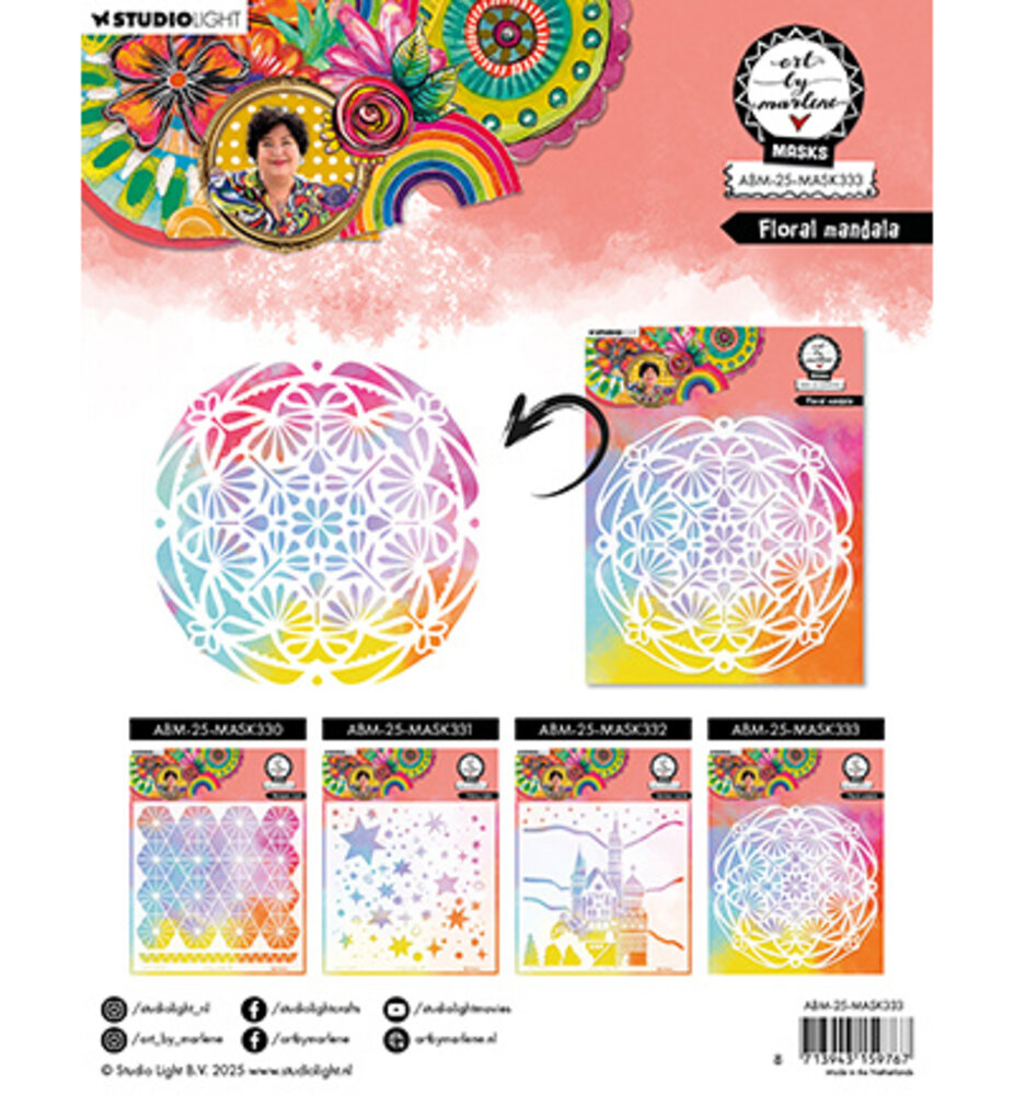 Studio Light Masking Stencil Floral Mandala (ABM-25-MASK333) Studio Light Masking Stencil Floral Mandala (ABM-25-MASK333)