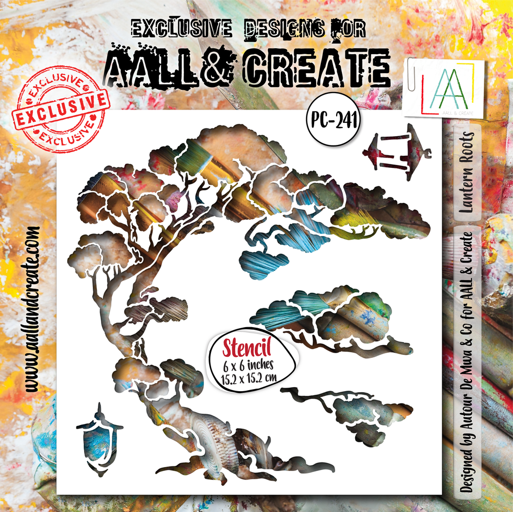 AALL and Create Masking Stencil 6x6 Inch Lantern Roots (AALL-PC-241) AALL and Create Masking Stencil 6x6 Inch Lantern Roots (AALL-PC-241)