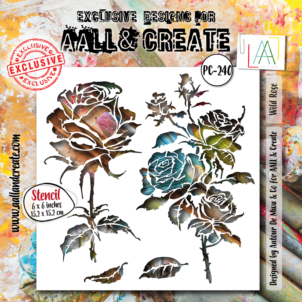 AALL and Create Masking Stencil 6x6 Inch Wild Rose (AALL-PC-240) AALL and Create Masking Stencil 6x6 Inch Wild Rose (AALL-PC-240)