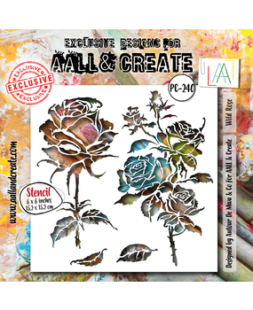 AALL and Create Masking Stencil 6x6 Inch Wild Rose (AALL-PC-240) AALL and Create Masking Stencil 6x6 Inch Wild Rose (AALL-PC-240)