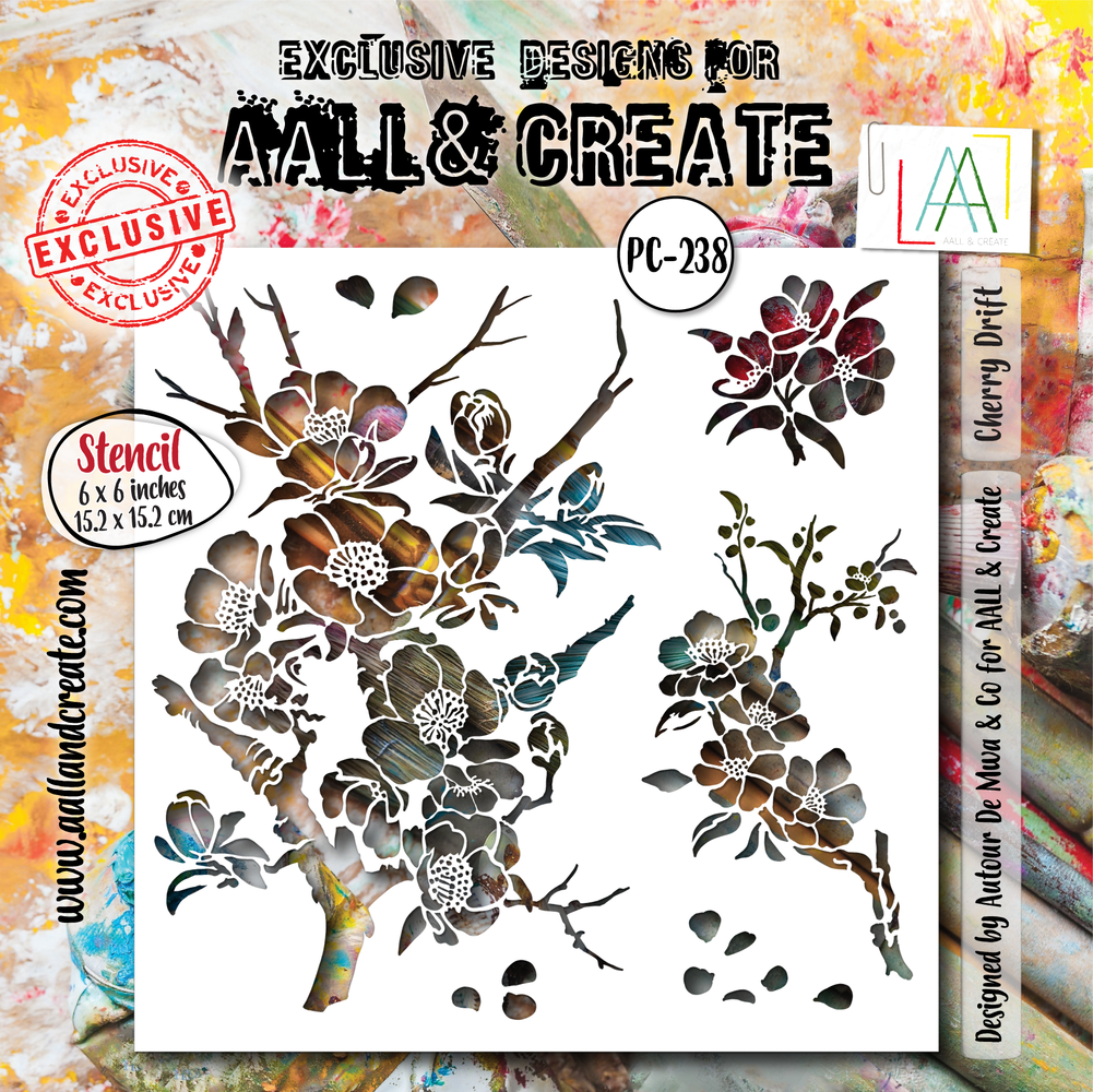 AALL and Create Masking Stencil 6x6 Inch Cherry Drift (AALL-PC-238) AALL and Create Masking Stencil 6x6 Inch Cherry Drift (AALL-PC-238)