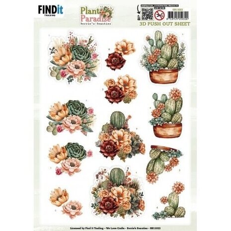 Berrie's Beauties Plant Paradise 3D Push Out Cactus Harmony (SB11022)