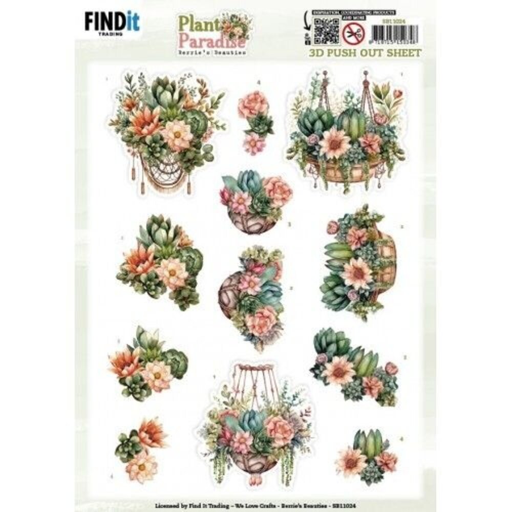 Berrie's Beauties Plant Paradise 3D Push Out Hanging Baskets (SB11024)