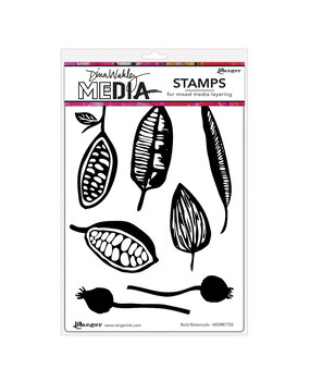Dina Wakley MEdia Bold Botanicals Cling Stamps (MDR87755) Dina Wakley MEdia Bold Botanicals Cling Stamps (MDR87755)