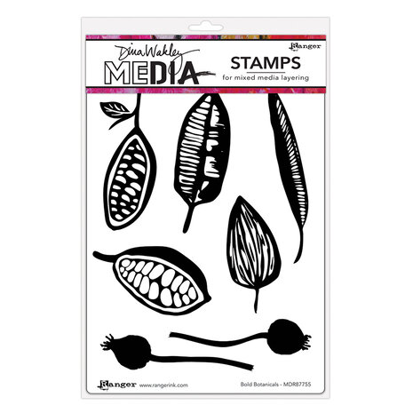 Dina Wakley MEdia Bold Botanicals Cling Stamps (MDR87755) Dina Wakley MEdia Bold Botanicals Cling Stamps (MDR87755)