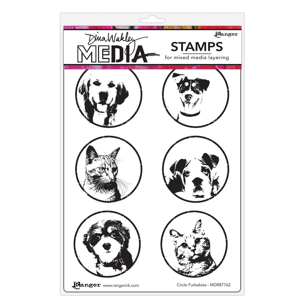 Dina Wakley MEdia Circle Furbabies Cling Stamps (MDR87762)