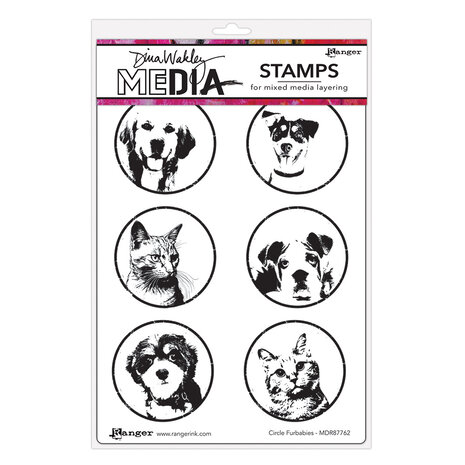 Dina Wakley MEdia Circle Furbabies Cling Stamps (MDR87762)