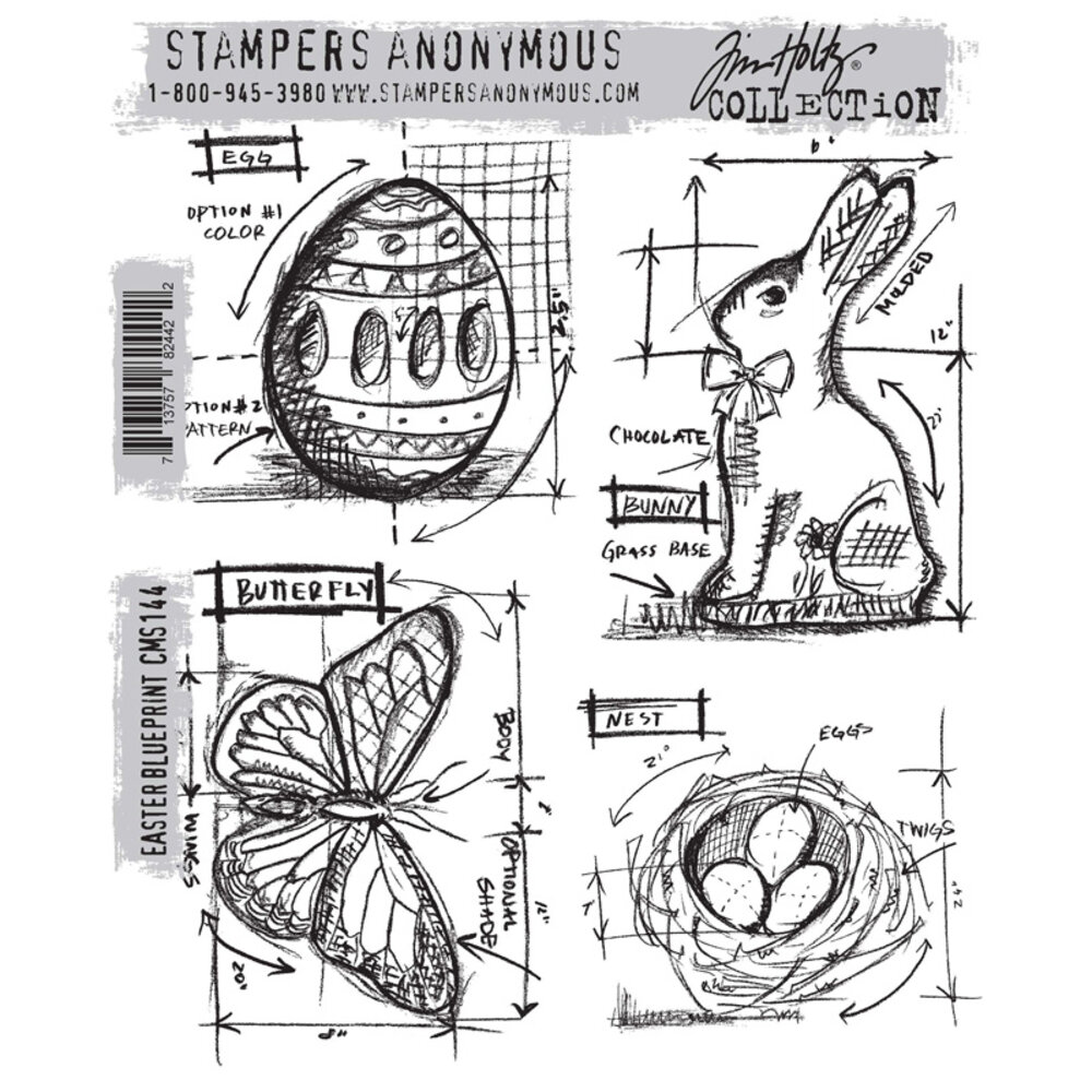 Stampers Anonymous Curations Collection Cling Stamps Easter Blueprint (CMS144) Stampers Anonymous Curations Collection Cling Stamps Easter Blueprint (CMS144)