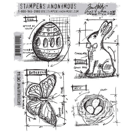 Stampers Anonymous Curations Collection Cling Stamps Easter Blueprint (CMS144) Stampers Anonymous Curations Collection Cling Stamps Easter Blueprint (CMS144)