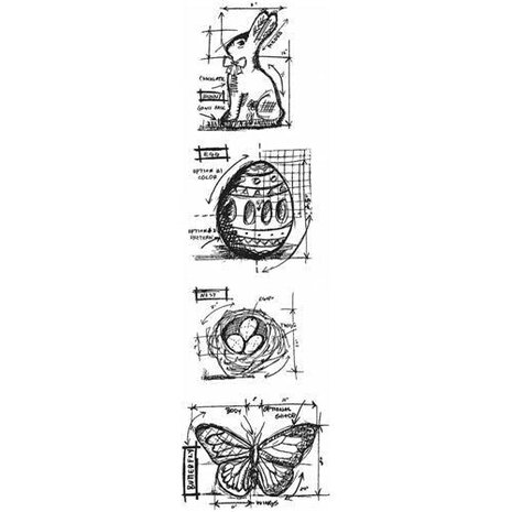 Stampers Anonymous Curations Collection Cling Stamps Easter Mini Blueprints Strip (THMB005) Stampers Anonymous Curations Collection Cling Stamps Easter Mini Blueprints Strip (THMB005)
