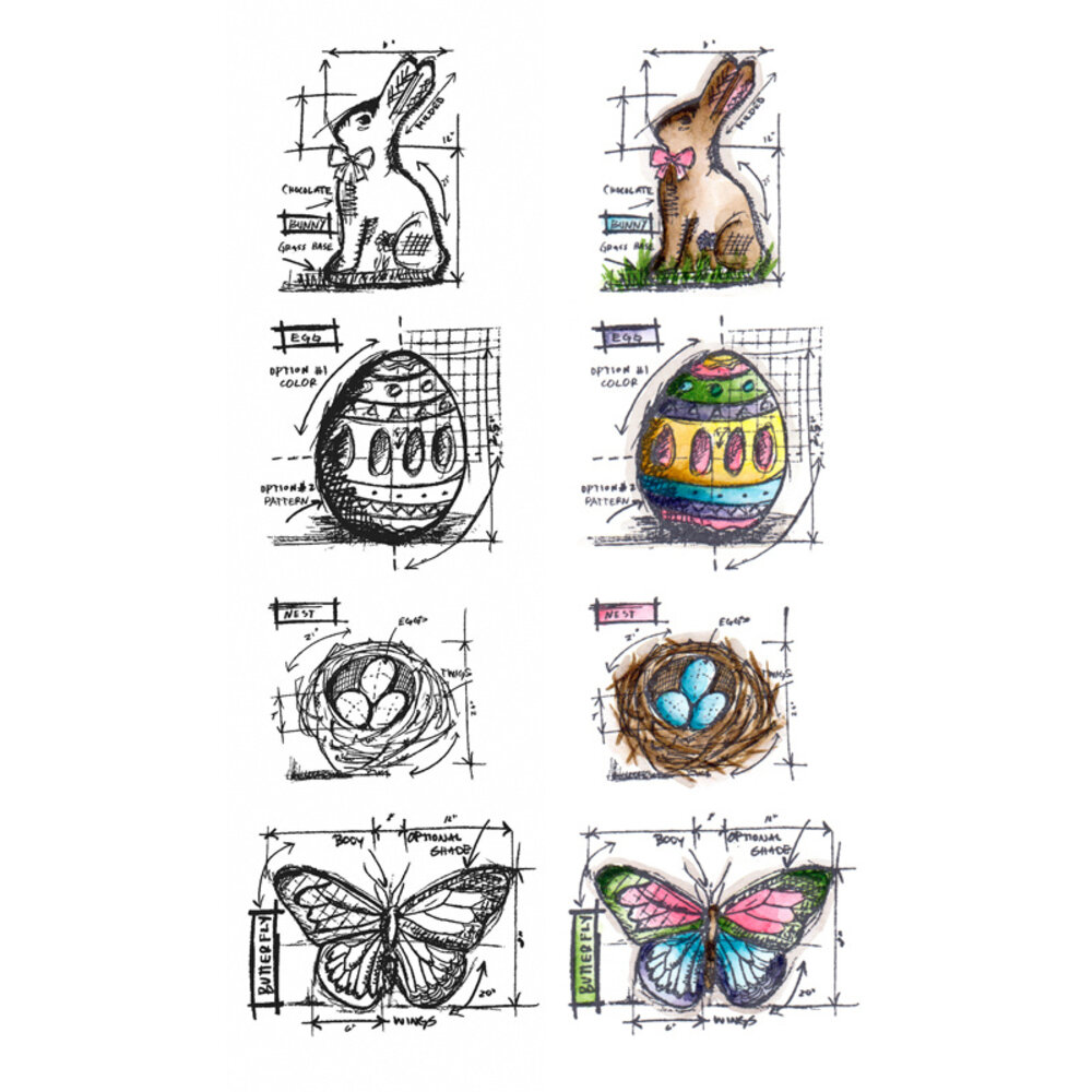 Stampers Anonymous Curations Collection Cling Stamps Easter Mini Blueprints Strip (THMB005) Stampers Anonymous Curations Collection Cling Stamps Easter Mini Blueprints Strip (THMB005)