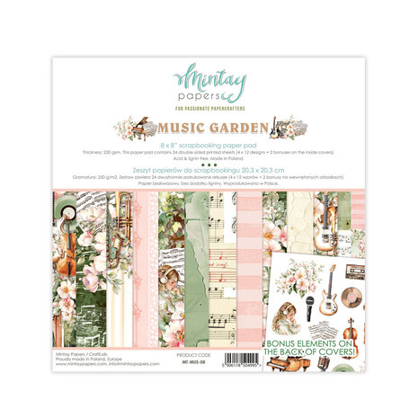 Mintay Music Garden 8x8 Inch Paper Pad (MT-MUS-08) Mintay Music Garden 8x8 Inch Paper Pad (MT-MUS-08)