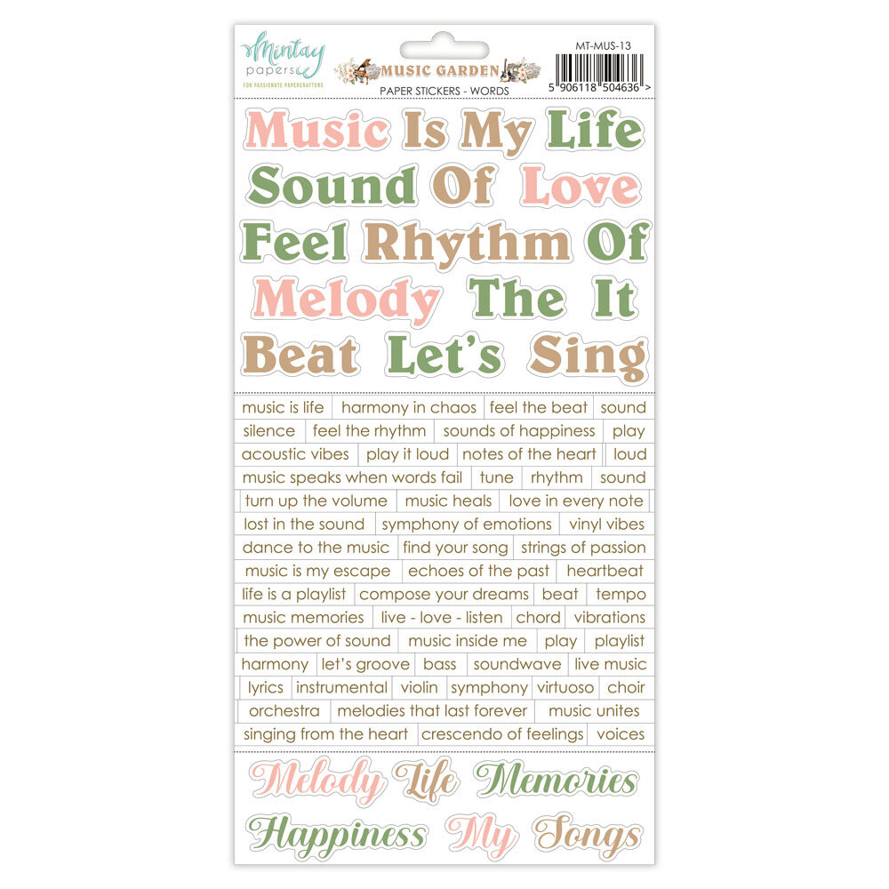 Mintay Music Garden 6x12 Inch Paper Stickers Words (MT-MUS-13) Mintay Music Garden 6x12 Inch Paper Stickers Words (MT-MUS-13)
