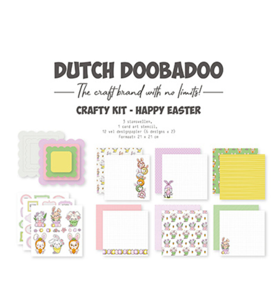 Dutch Doobadoo Crafty Kit 8x8 Inch Happy Easter (473.005.076) Dutch Doobadoo Crafty Kit 8x8 Inch Happy Easter (473.005.076)