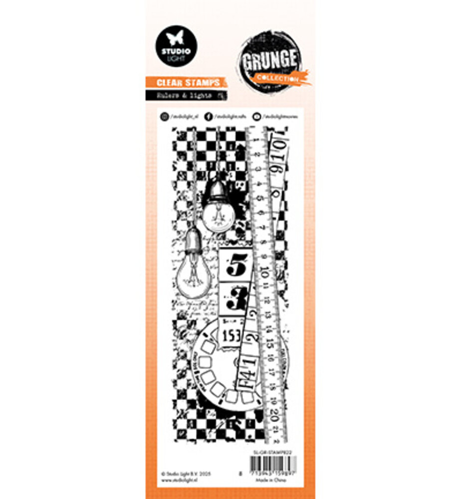 Studio Light Grunge Slimline Clear Stamps Rulers & Lights (SL-GR-STAMP822) Studio Light Grunge Slimline Clear Stamps Rulers & Lights (SL-GR-STAMP822)