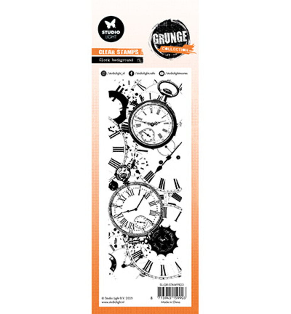 Studio Light Grunge Slimline Clear Stamps Clock Background (SL-GR-STAMP823) Studio Light Grunge Slimline Clear Stamps Clock Background (SL-GR-STAMP823)