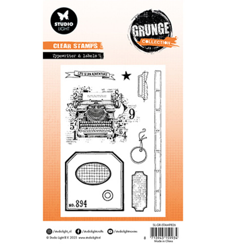 Studio Light Grunge Clear Stamps Typewriter & Labels (SL-GR-STAMP826) Studio Light Grunge Clear Stamps Typewriter & Labels (SL-GR-STAMP826)