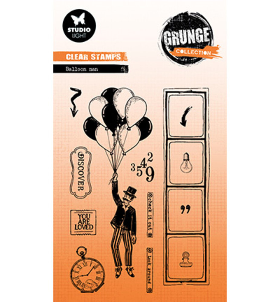 Studio Light Grunge Clear Stamps Ballon Man (SL-GR-STAMP827)
