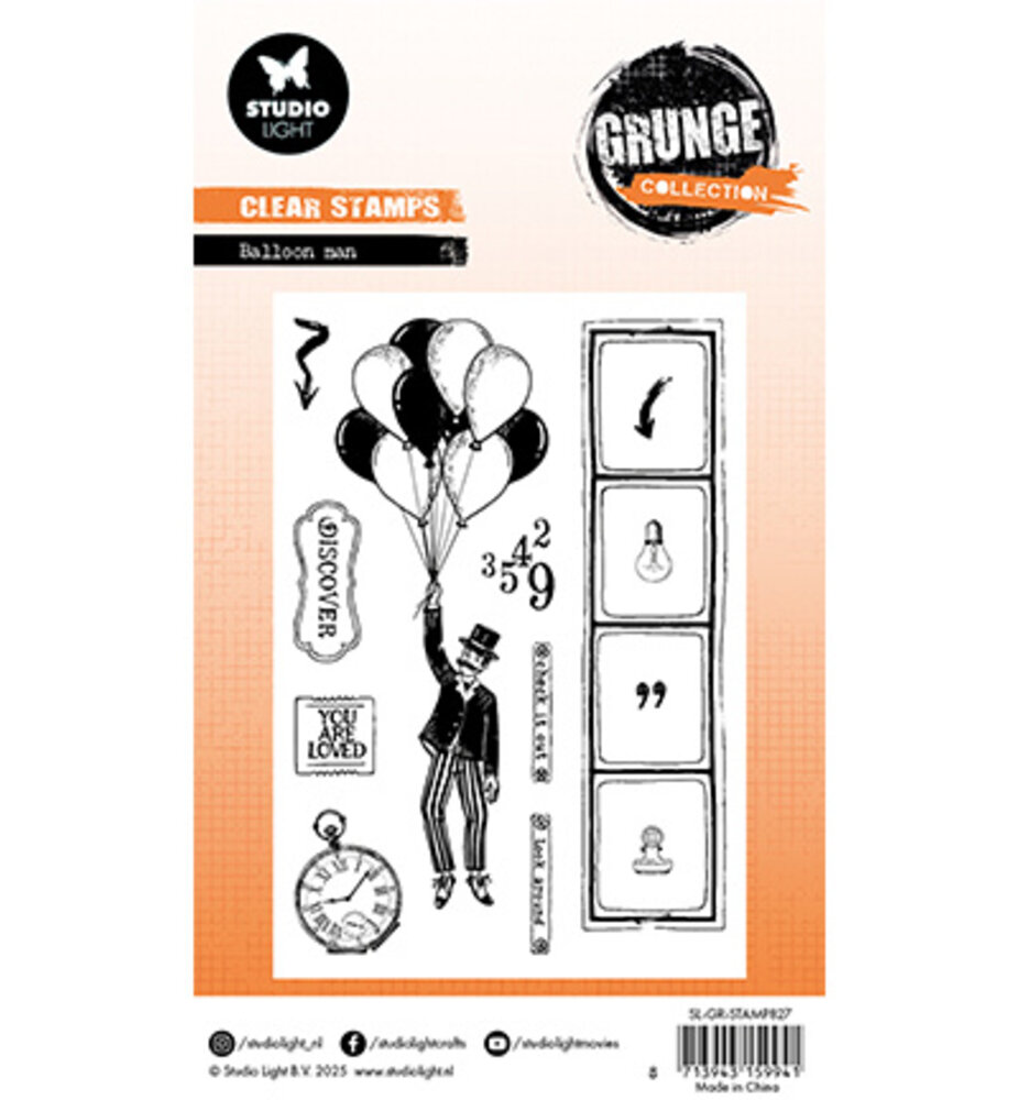 Studio Light Grunge Clear Stamps Ballon Man (SL-GR-STAMP827)