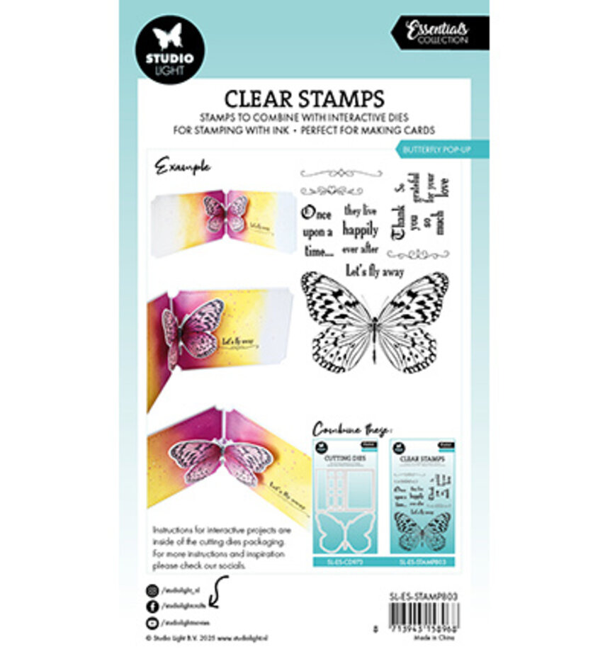 Studio Light Essentials Clear Stamps Butterfly Pop-up (SL-ES-STAMP803 ...