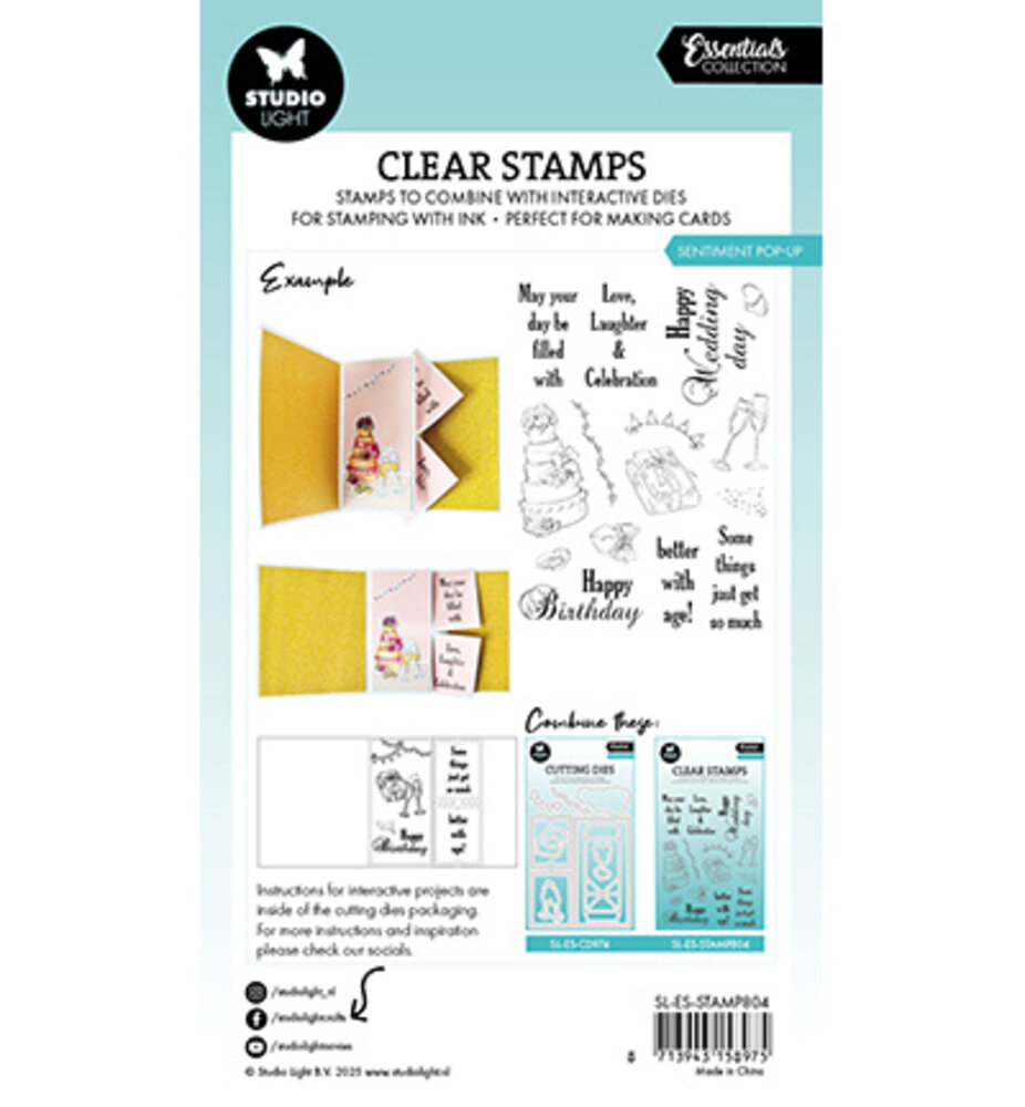 Studio Light Essentials Clear Stamps Sentiment Pop-up (SL-ES-STAMP804) Studio Light Essentials Clear Stamps Sentiment Pop-up (SL-ES-STAMP804)