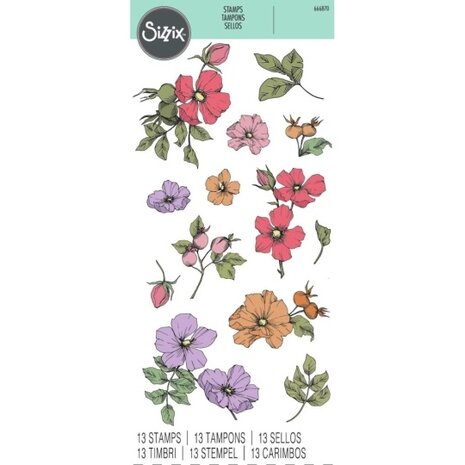 Sizzix Lisa Jones Clear Stamps Wildflower Botanicals (666870)