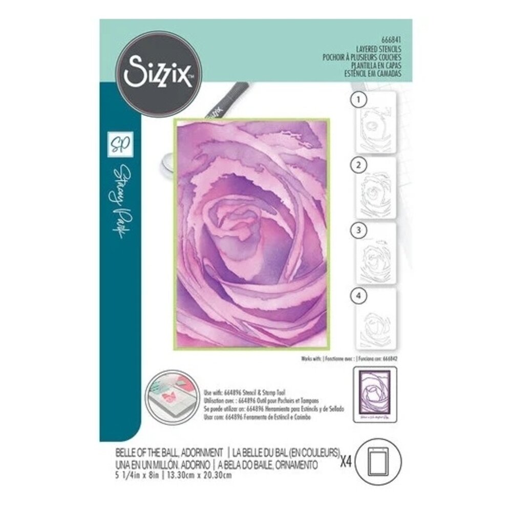 Sizzix Stacey Park Layered Stencils Belle of the Ball (666841) Sizzix Stacey Park Layered Stencils Belle of the Ball (666841)