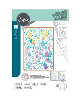 Sizzix Stacey Park Clear Stamps with Stencils Drip Drip Drop (666836) Sizzix Stacey Park Clear Stamps with Stencils Drip Drip Drop (666836)
