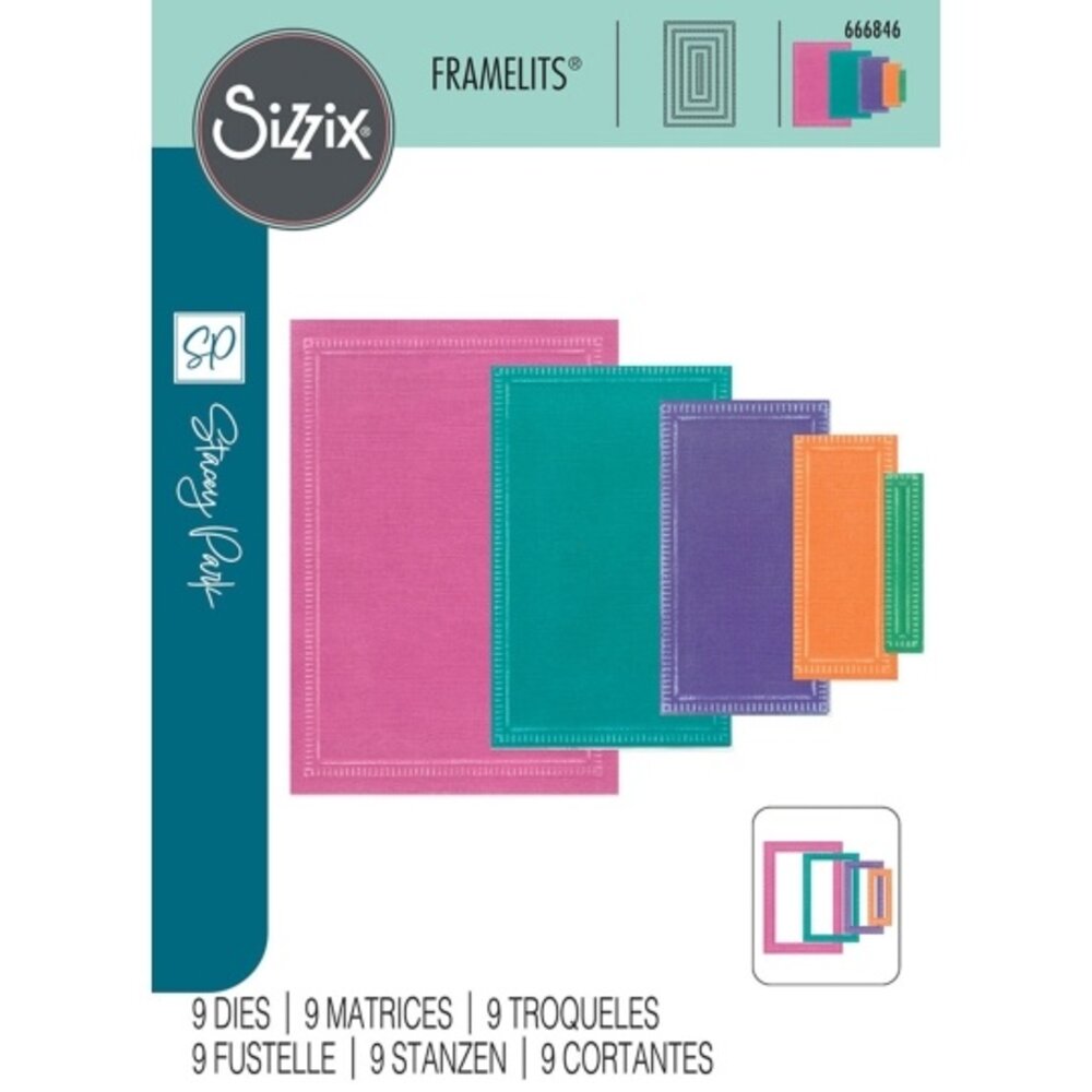 Sizzix Stacey Park Framelits Die Set Renee Deco Rectangles (666846)