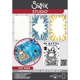 Sizzix Studio Cat Kerr Clear Stamps with Stencils Ad Astra (666753)