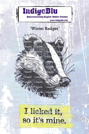 IndigoBlu Winter Badger A6 Rubber Stamp (IND1382) IndigoBlu Winter Badger A6 Rubber Stamp (IND1382)