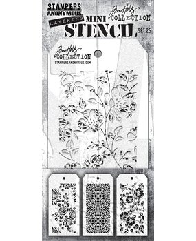 Stampers Anonymous Curations Collection Tim Holtz Mini Layering Stencil Set 25 (THMST025) Stampers Anonymous Curations Collection Tim Holtz Mini Layering Stencil Set 25 (THMST025)