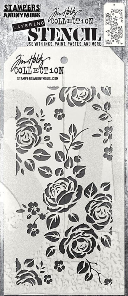 Stampers Anonymous Curations Collection Tim Holtz Roses Layering Stencil (THS075)