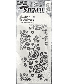Stampers Anonymous Curations Collection Tim Holtz Roses Layering Stencil (THS075)