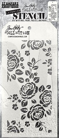 Stampers Anonymous Curations Collection Tim Holtz Roses Layering Stencil (THS075)