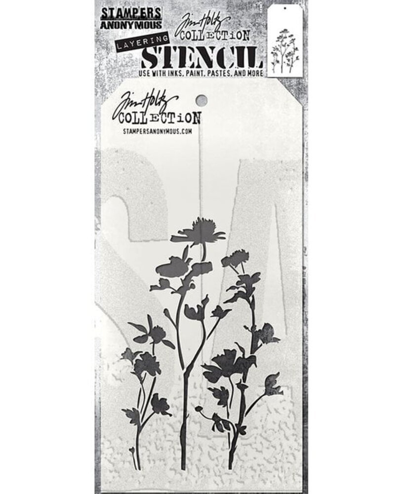 Stampers Anonymous Curations Collection Tim Holtz Wildflower Layering Stencil (THS035) Stampers Anonymous Curations Collection Tim Holtz Wildflower Layering Stencil (THS035)