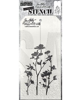 Stampers Anonymous Curations Collection Tim Holtz Wildflower Layering Stencil (THS035) Stampers Anonymous Curations Collection Tim Holtz Wildflower Layering Stencil (THS035)