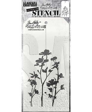 Stampers Anonymous Curations Collection Tim Holtz Wildflower Layering Stencil (THS035) Stampers Anonymous Curations Collection Tim Holtz Wildflower Layering Stencil (THS035)