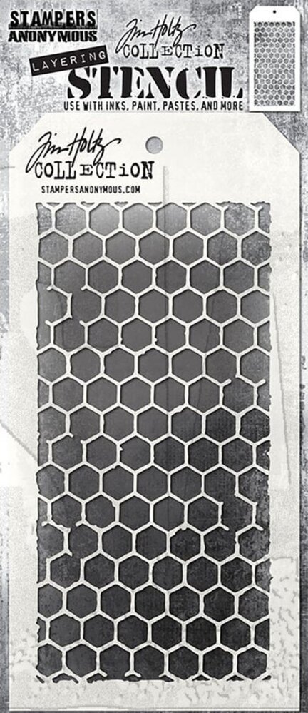 Stampers Anonymous Curations Collection Tim Holtz Honeycomb Layering Stencil (THS005) Stampers Anonymous Curations Collection Tim Holtz Honeycomb Layering Stencil (THS005)