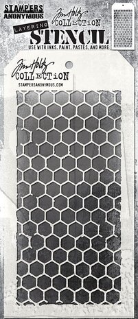 Stampers Anonymous Curations Collection Tim Holtz Honeycomb Layering Stencil (THS005) Stampers Anonymous Curations Collection Tim Holtz Honeycomb Layering Stencil (THS005)