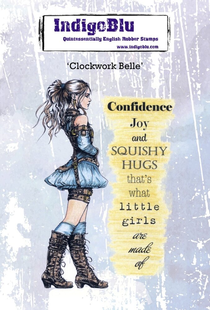 IndigoBlu Clockwork Belle A6 Rubber Stamp (IND1413) IndigoBlu Clockwork Belle A6 Rubber Stamp (IND1413)