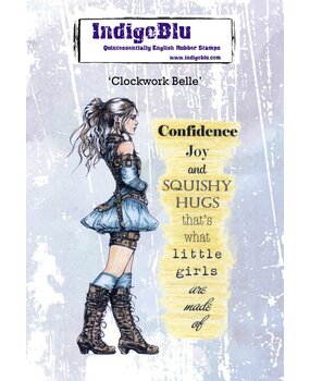 IndigoBlu Clockwork Belle A6 Rubber Stamp (IND1413) IndigoBlu Clockwork Belle A6 Rubber Stamp (IND1413)