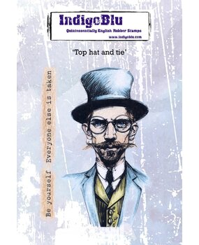 IndigoBlu Top Hat and Tie A6 Rubber Stamp (IND1416)