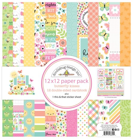 Doodlebug Design Inc. Butterfly Kisses 12x12 Inch Paper Pack (8821) Doodlebug Design Inc. Butterfly Kisses 12x12 Inch Paper Pack (8821)