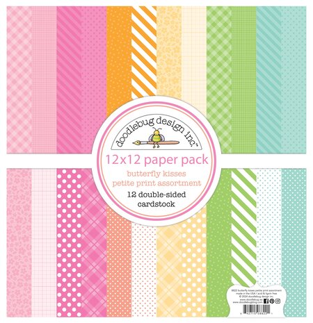 Doodlebug Design Inc. Butterfly Kisses 12x12 Inch Petite Prints Paper Pack (8822)